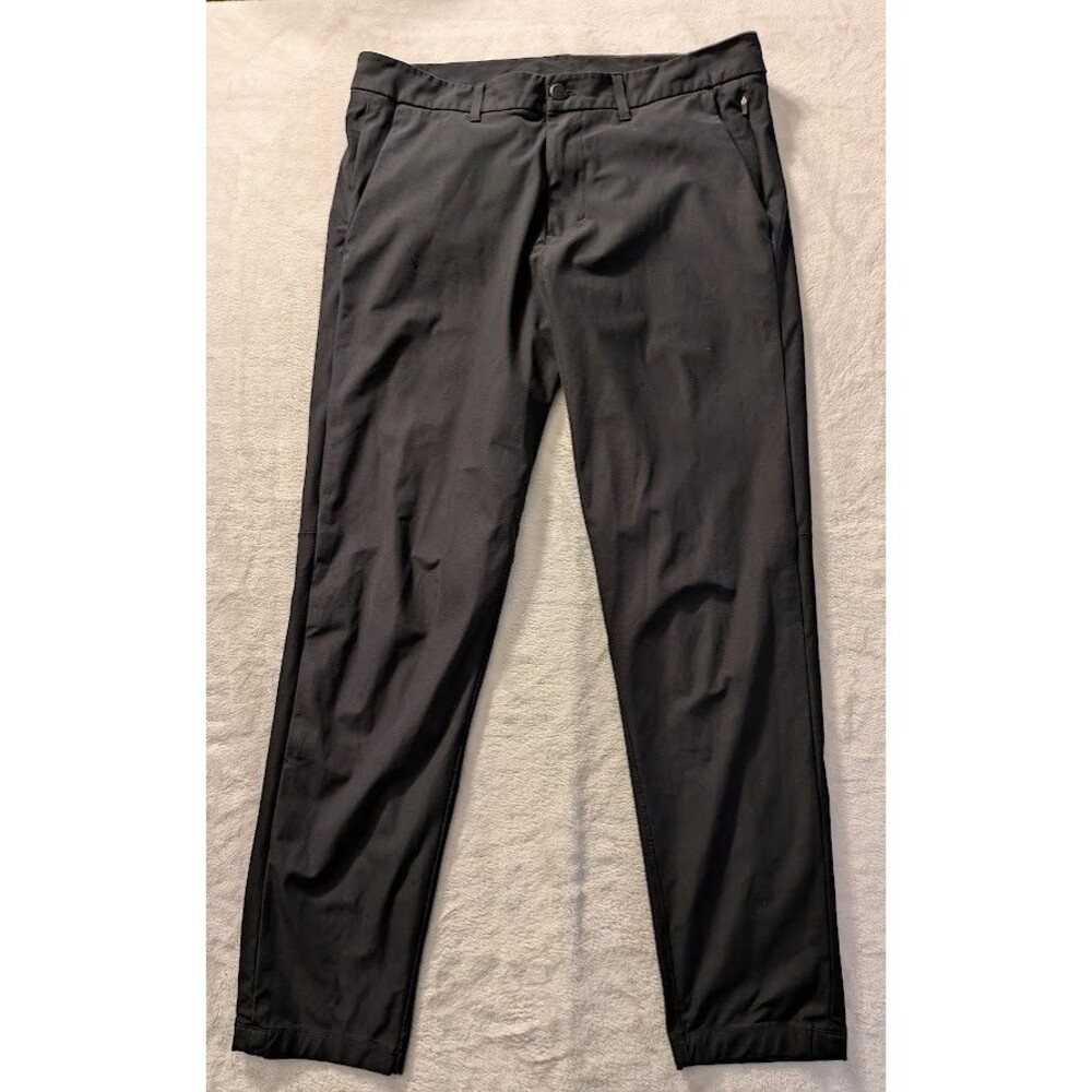 Lululemon Commission Pants Mens 34x30 Black Warpstreme Slim Golf Chino Stretch